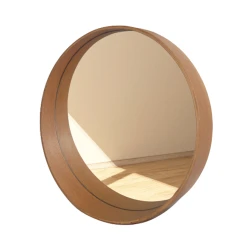 Круглое настенное зеркало Maksim WoodShop MW02MROAKSK, цвет дуб