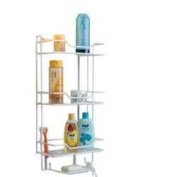 Полка для ванной HomeStore_NMR44, металл, белая, 14x28x42 см Полка для ванной HomeStore_NMR44, металл, белая, 14x28x42 см