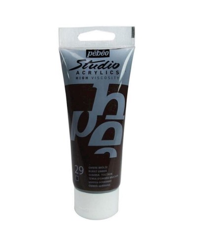 Akril boya Pebeo Studio Acrylics Burnt Umber, yandırılmış umbra, 100 ml