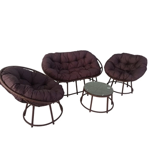 Комплект садовой мебели Zili Rattan Romaşka, на 4 человек, размер стола 65x45 см, коричневый Комплект садовой мебели Zili Rattan Romaşka, на 4 человек, размер стола 65x45 см, коричневый