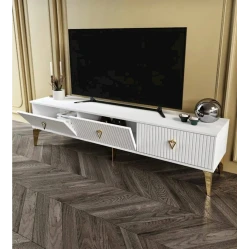 Тумба под ТВ, 180х55х33 см, белая Тумба под ТВ, 180х55х33 см, белая