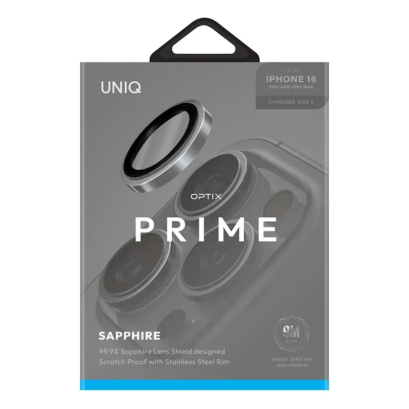 Защитная пленка Uniq Optix Prime Sapphire для Apple iPhone 16 Pro/16 Pro Max, Серый Защитная пленка Uniq Optix Prime Sapphire для Apple iPhone 16 Pro/16 Pro Max, Серый