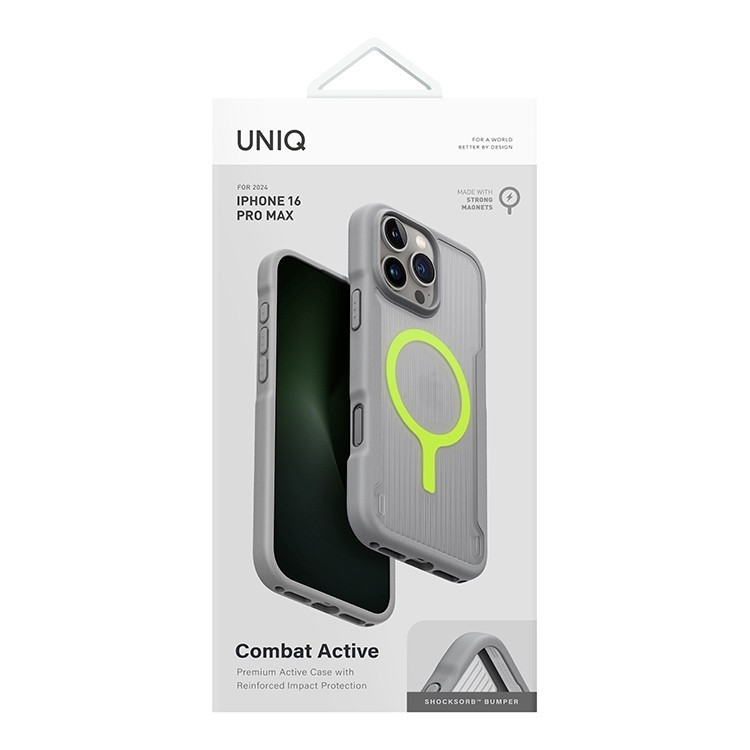 Чехол Uniq Combat Active для Apple iPhone 16 Pro Max Grey Чехол Uniq Combat Active для Apple iPhone 16 Pro Max Grey