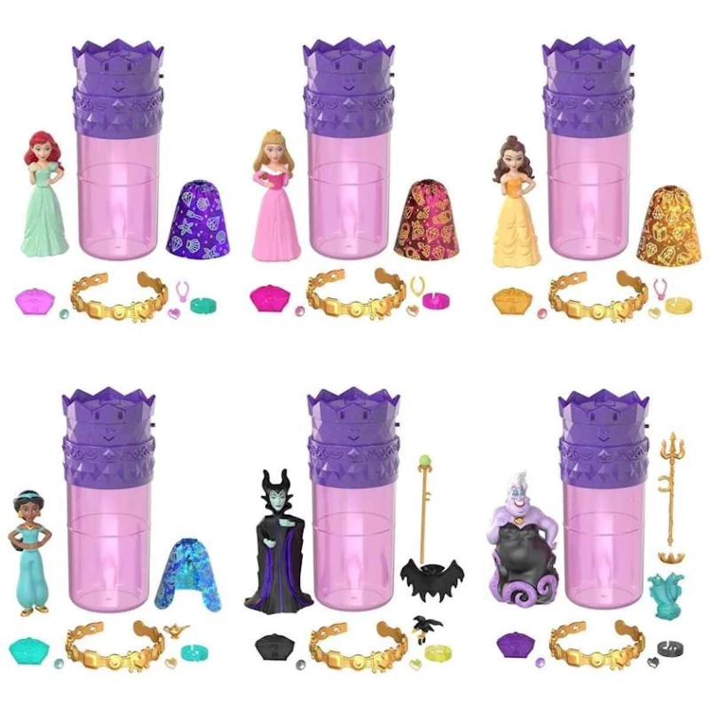 Кукла-сюрприз Mattel Disney Princess Royal Color Reval HXH16, 9 см, 3 года+