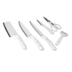 Bıçaq dəsti Zepter ZP-008, 6 parça, paslanmayan polad, ağ