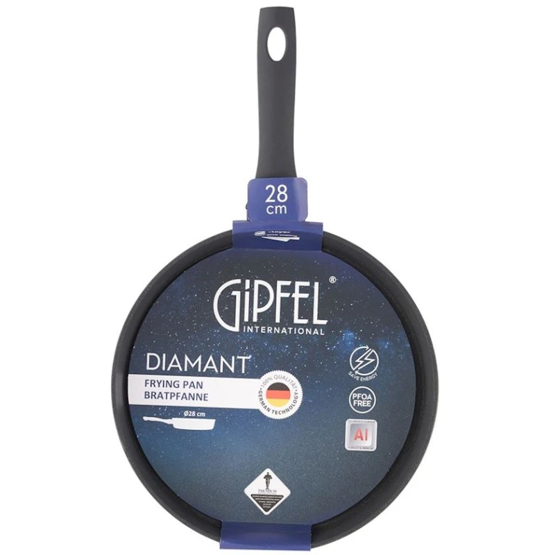 Сковородка Gipfel Diamant 52024, 28 см, алюминий, черный