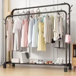 Вешалка QOB786PAS, металл, черная, 150x52x135/154 см