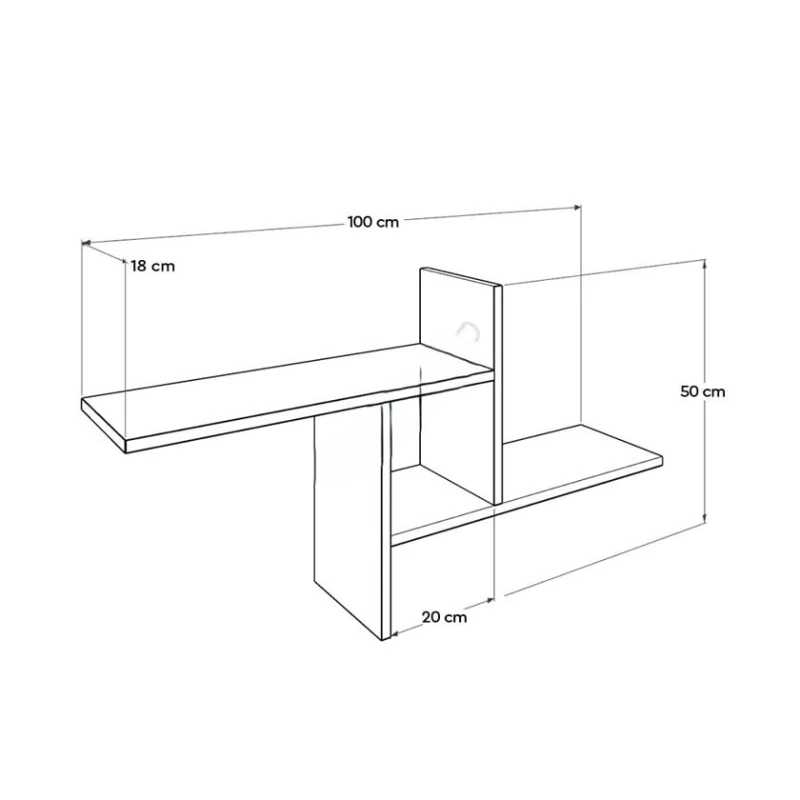 Настенная полка Art Mebel 103, ламинат, 50х100х50 см, коричневая Настенная полка Art Mebel 103, ламинат, 50х100х50 см, коричневая