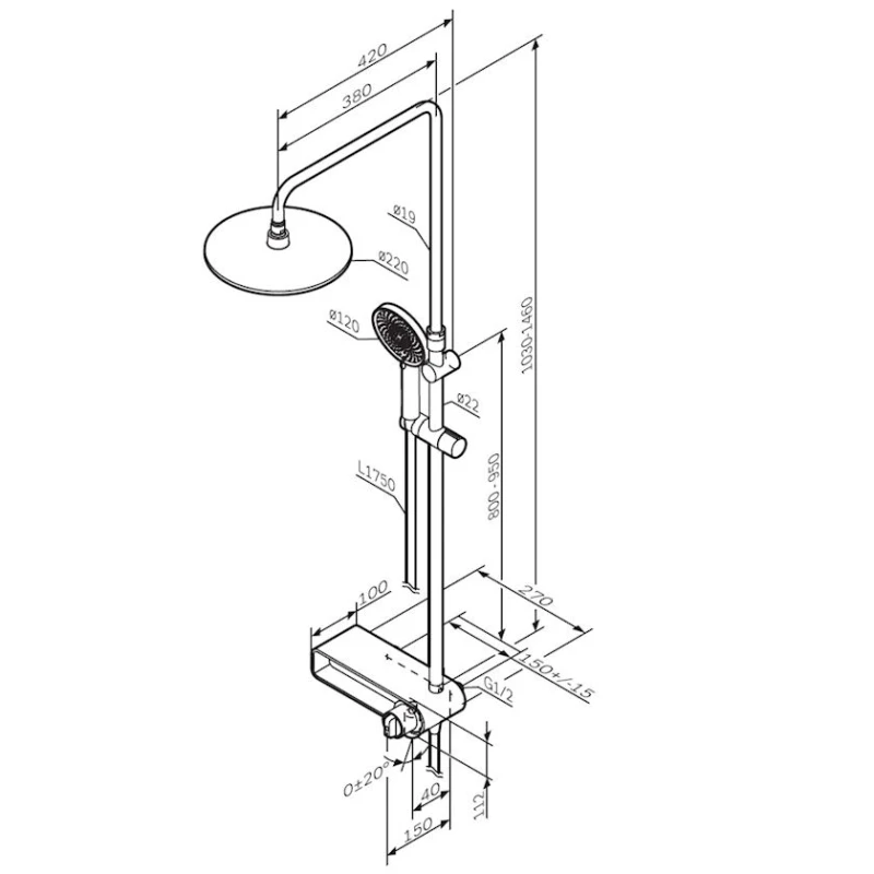 Душевая система AM.PM F0785A700 X-Joy