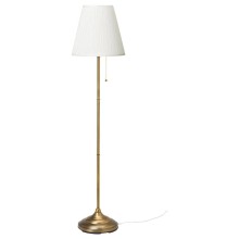 Döşəməüstü lampa IKEA Arstid, 155 sm, ağ/qızılı