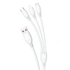 Кабель USB Dudao 5A 3-in-1 USB to Lightning/Type-C/MicroUSB, белый Кабель USB Dudao 5A 3-in-1 USB to Lightning/Type-C/MicroUSB, белый