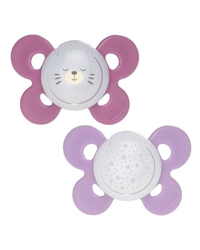 Əmziklər dəsti Chicco Physio Comfort Girl, 16-36 ay, silikon, 2 əd, çəhrayı