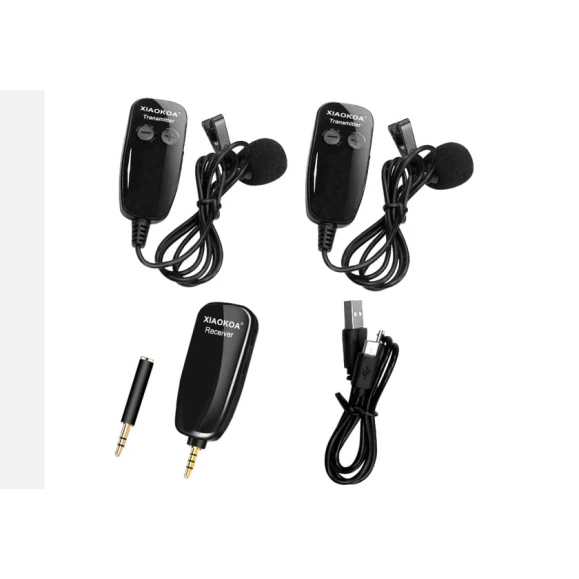 Двойной петличный микрофон Xiaokoa Wireless 3.5 мм Двойной петличный микрофон Xiaokoa Wireless 3.5 мм