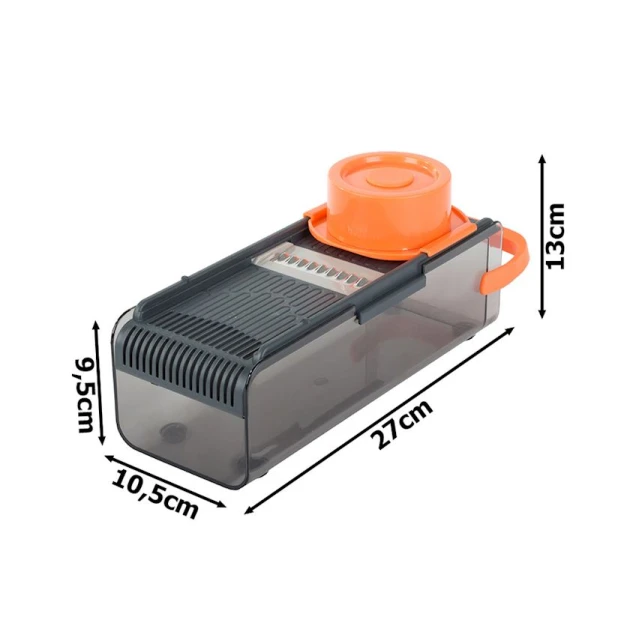 Фрукто-овощерезка Fruitgrater, пластик/сталь, серый/оранжевый