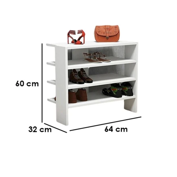 Ayaqqabı üçün tumba Ev Plus 12115515, LDSP, ağ, 64x32x60 sm