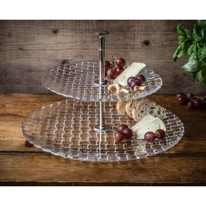 Этажерка Nachtmann Bossa Nova, 32х23 см, хрусталь, прозрачный Этажерка Nachtmann Bossa Nova, 32х23 см, хрусталь, прозрачный