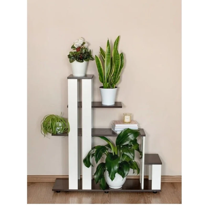 Стеллаж, 105x25x98 см, ЛДСП, белый/венге Стеллаж, 105x25x98 см, ЛДСП, белый/венге