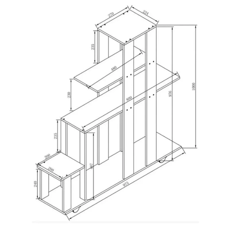 Стеллаж, 105x25x98 см, ЛДСП, белый/венге Стеллаж, 105x25x98 см, ЛДСП, белый/венге