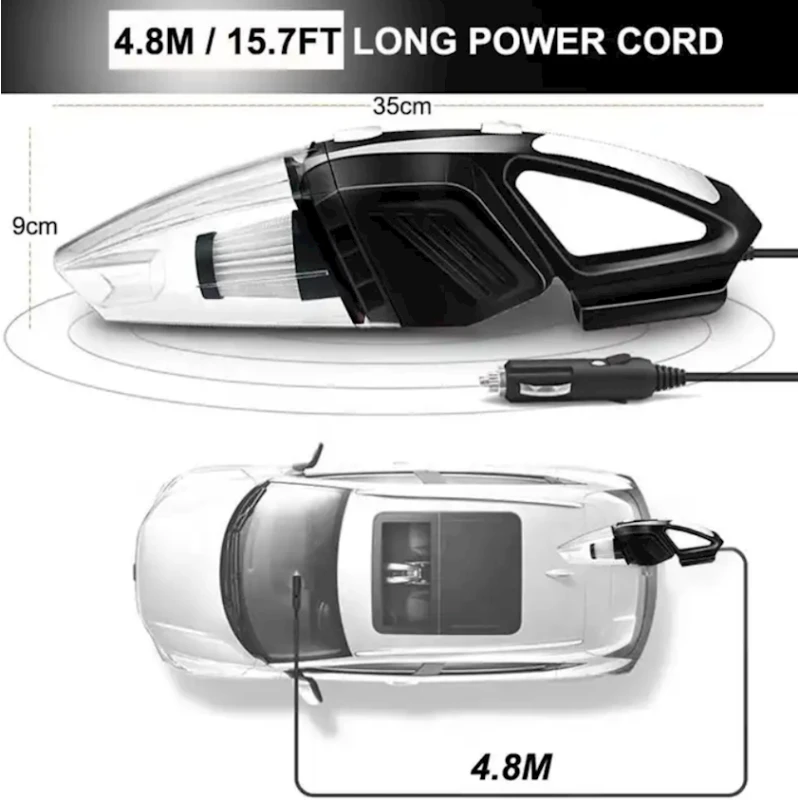 Автомобильный пылесос GRIKEY 140 Вт/6000 Па avtoban0937