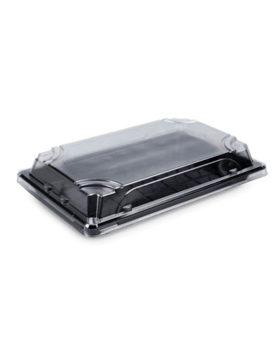 Suşi üçün birdəfəlik qablar dəsti Loyal 2654657135, polietilen tereftalat, qara, 21.6х13.6х2 sm, 400 əd
