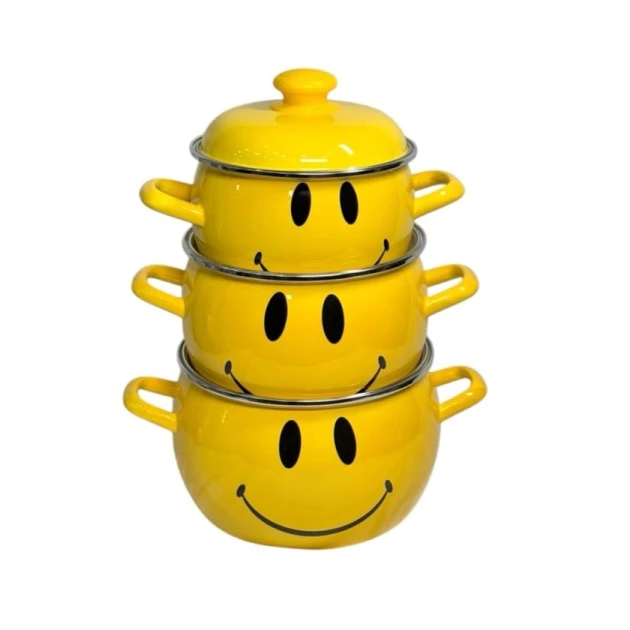 Набор кастрюль Лысьвенские эмали 4827_smile, эмаль, желтый, 3 шт