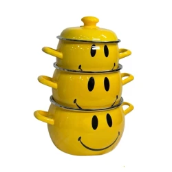 Набор кастрюль Лысьвенские эмали 4827_smile, эмаль, желтый, 3 шт