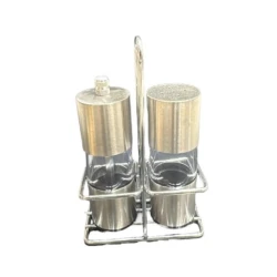 Набор солонка с перечницей SLZ-518, стекло/металл, серебристый