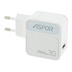 Сетевое зарядное устройство Aspor A828 M USB QC3.0 White Сетевое зарядное устройство Aspor A828 M USB QC3.0 White