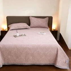 Yastıq üzlüklü dəst Luxe Cotton 000786, birnəfərlik, örtük 160x230 sm, yastıq üzü 50x70 sm, çəhrayı