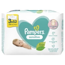 Uşaq nəm salfetləri Pampers Sensitive 3x52 əd Uşaq nəm salfetləri Pampers Sensitive 3x52 əd