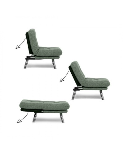 Kreslo Futon Misa LN070, 70x78x85 sm, yaşıl
