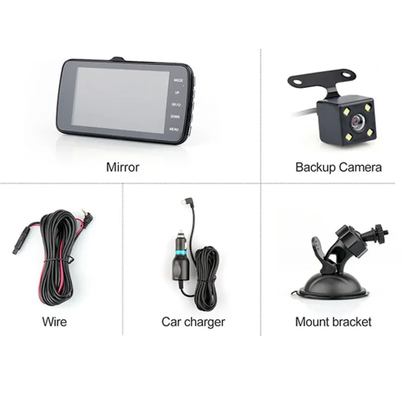 Видеорегистратор Car DVR Dual Dash Cam, Black