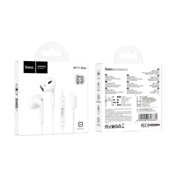Simli qulaqlıqlar Hoco M111 Max White Simli qulaqlıqlar Hoco M111 Max White