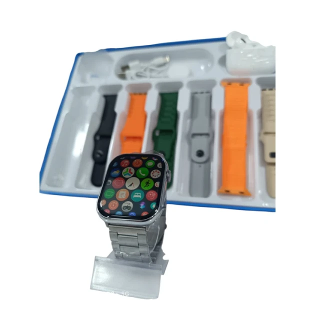 Комплект из умных часов и беспроводных наушников с металлическим ремешком BA