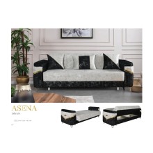 Divan Asena ağ qara, 220x80x80 sm, rahatlıq və şık dizaynı ilə