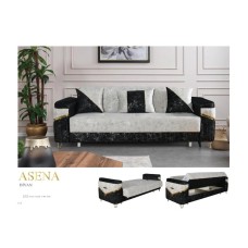 Divan Asena ağ qara, 220x80x80 sm, rahatlıq və şık dizaynı ilə