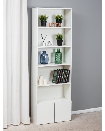 Stellaj Letta, ağ, LDSP, 181x60x24 sm