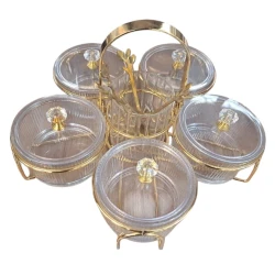 Набор мисок Lism SE102, прозрачный/золотистый