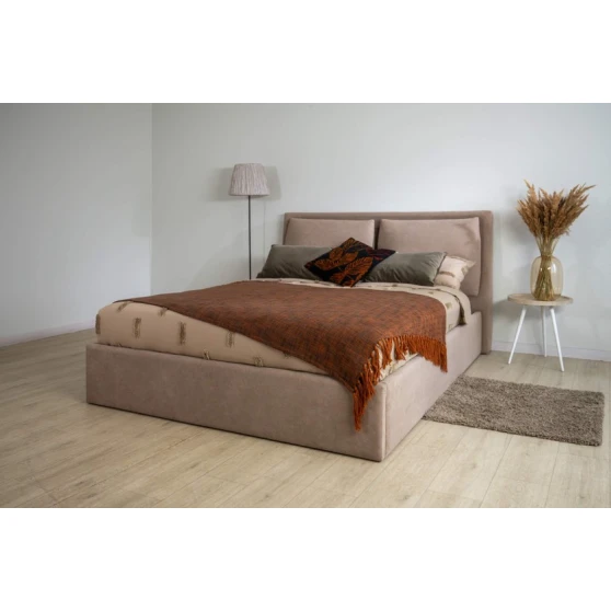 Двуспальная кровать Art_ikili_yataq (180) 15, ламинат, коричневая, 120x180x200 см