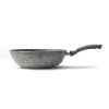Сковорода глубокая Accademia Mugnano Cuore di Pietra Saltapasta, 28 см, алюминий, с антипригарным покрытием и ненагревающейся ручкой, серый