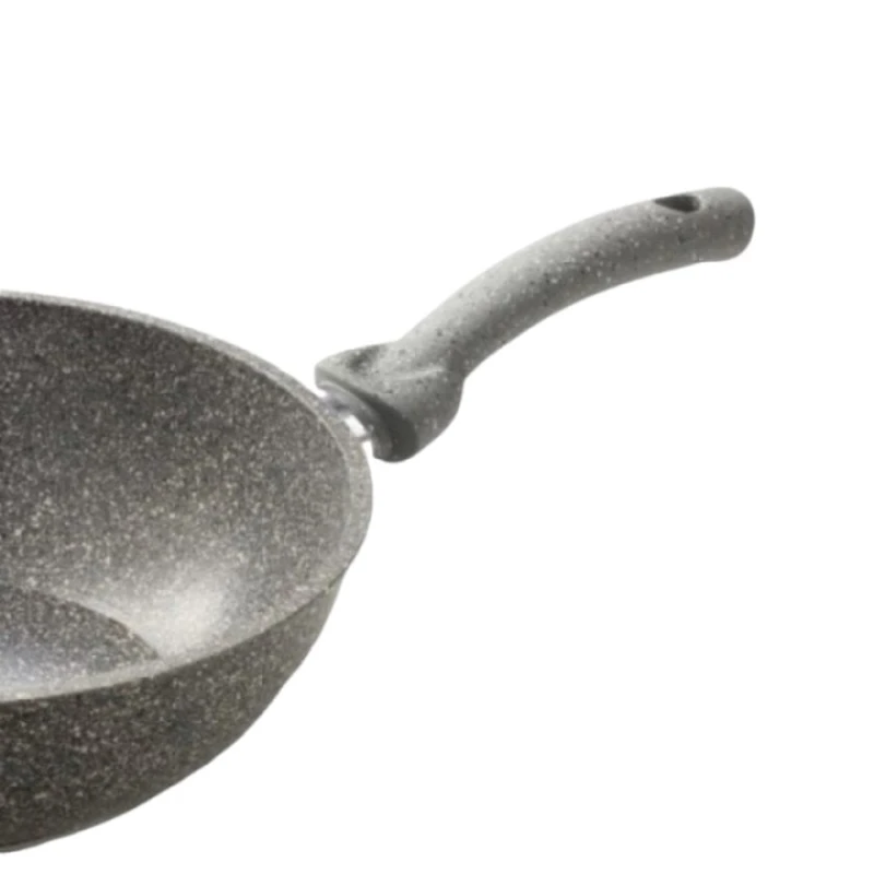Сковорода глубокая Accademia Mugnano Cuore di Pietra Saltapasta, 28 см, алюминий, с антипригарным покрытием и ненагревающейся ручкой, серый