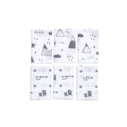 Салфетки для рта из муслина, Funna Baby - Mountains - 30x30 6 шт. Салфетки для рта из муслина, Funna Baby - Mountains - 30x30 6 шт.