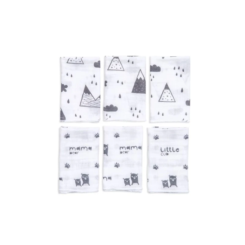 Салфетки для рта из муслина, Funna Baby - Mountains - 30x30 6 шт. Салфетки для рта из муслина, Funna Baby - Mountains - 30x30 6 шт.