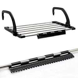 Сушилка для белья A-3260, навесная, 30х60х2 см, пластик/сталь, прямоугольная, черная/серебристая Сушилка для белья A-3260, навесная, 30х60х2 см, пластик/сталь, прямоугольная, черная/серебристая