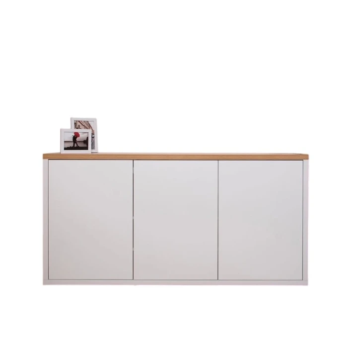 Комод Ev Plus 12115838, ЛДСП, белый/коричневый, 170x40x80 см