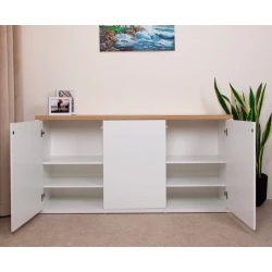 Комод Ev Plus 12115838, ЛДСП, белый/коричневый, 170x40x80 см Комод Ev Plus 12115838, ЛДСП, белый/коричневый, 170x40x80 см