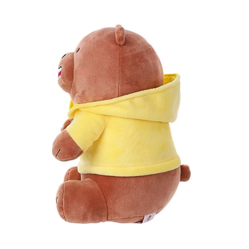 Мягкая игрушка Miniso We Bare Bears Plush Toy With Hoodie Grizzly, 24.5x13.5x15 см, коричневая/желтая Мягкая игрушка Miniso We Bare Bears Plush Toy With Hoodie Grizzly, 24.5x13.5x15 см, коричневая/желтая