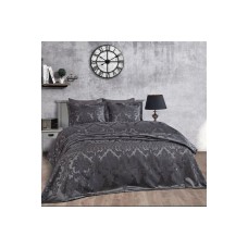 Dəst Dantela 040, örtük 260х260 sm, yastıq üzü 50х70 sm, ikinəfərlik, pambıq, qara