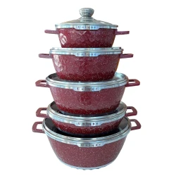 Набор посуды для готовки Unique: 4 шт кастрюли 20/24/28/32 см, 1 шт сковорода 28 см, красный Набор посуды для готовки Unique: 4 шт кастрюли 20/24/28/32 см, 1 шт сковорода 28 см, красный