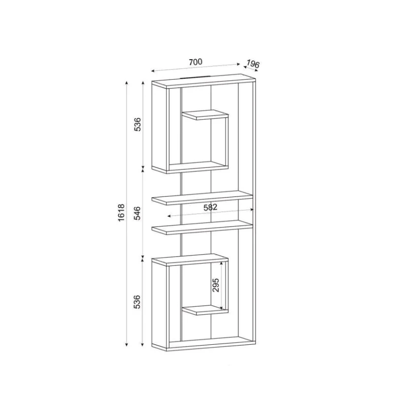 Стеллаж Ev Plus Strom, 161x70x20 см, ЛДСП, белый